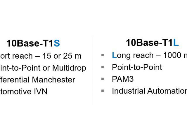 10Base-T1S 汽車乙太網與 10Base-T1L 工業乙太網